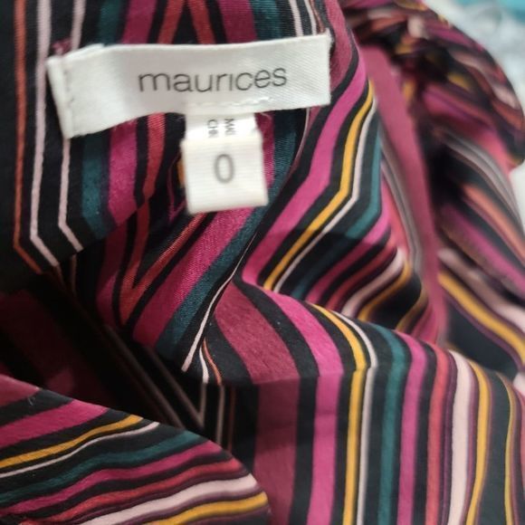Maurices women's Blouse pink colorful‎ design plus size 0 long sleeve - Picture 4 of 6